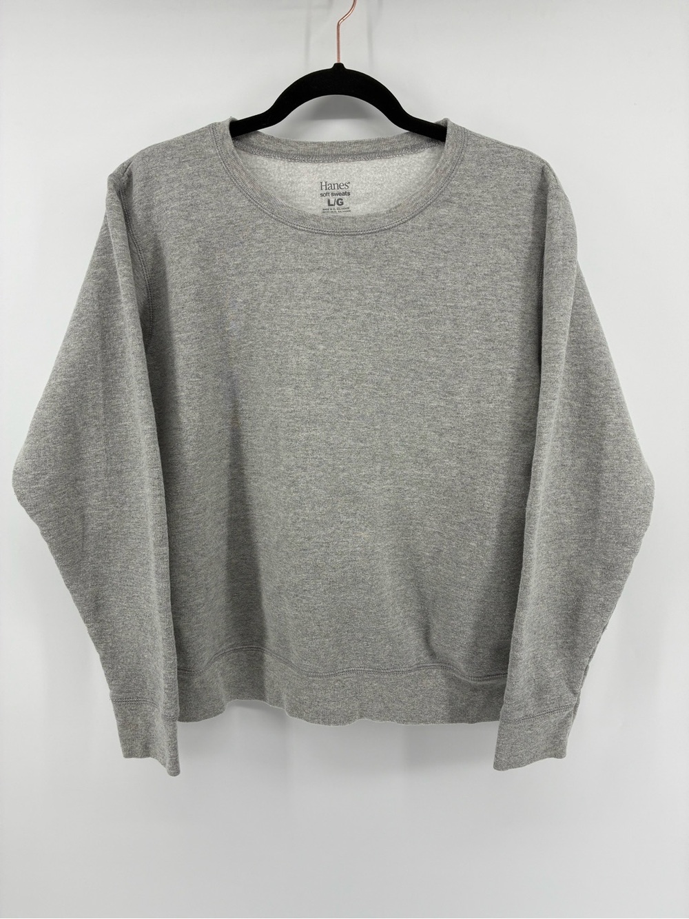 Hanes Soft Sweats Gray Crewneck Sweatshirt - Light Heather